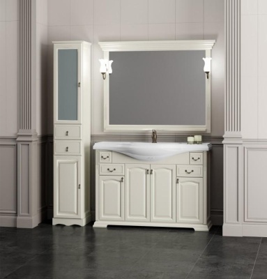 Шкаф пенал Opadiris Риспекто 30 L Z0000009594 Слоновая кость ручки Бронза