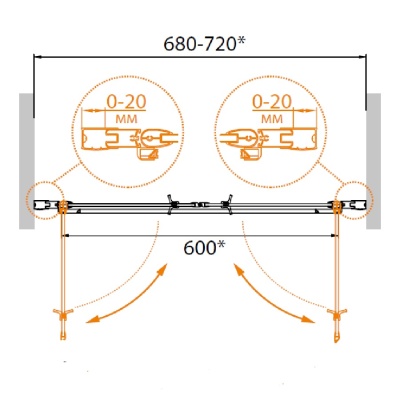 Душевая дверь в нишу Cezares Relax B-2 70 профиль Белый стекло рифленое