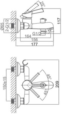 Смеситель для ванны D&K Rhein Schiller DA1463201 Хром
