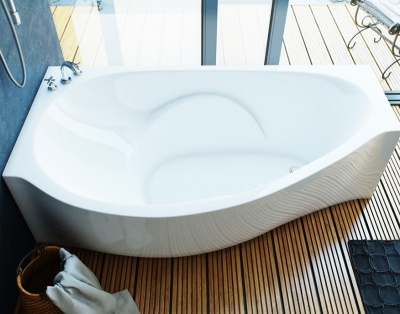 Ванна из искусственного камня Эстет Грация 170x94 Белая левая