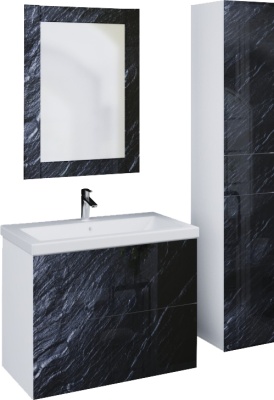 Шкаф пенал Marka One Lacio 30П L Black stone