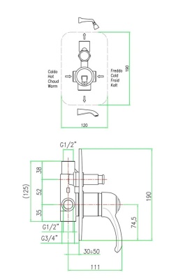 Смеситель для душа Webert Aurora AU860101060 Медь
