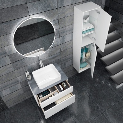 Тумба под раковину Diborg Elise 70 77.7224 подвесная Белый глянец