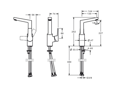 Смеситель для раковины Oras Twista 3803F Хром