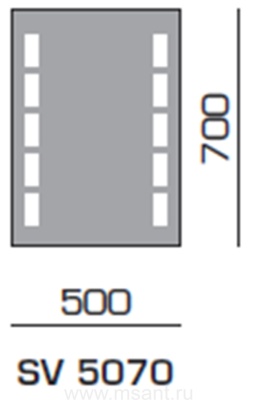 Зеркало SanVit Андромеда 50 с подсветкой с кнопочным выключателем