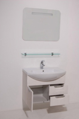 Тумба с раковиной SanVit Лайм 75 с фактурой под дерево подвесная Венге