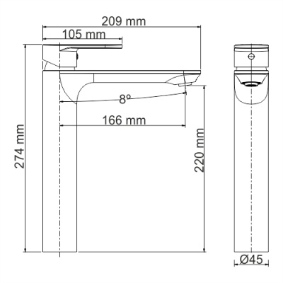 Смеситель для раковины WasserKRAFT Mindel 8503H Белый матовый