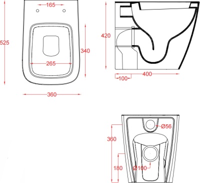 Унитаз Artceram A16 ASV002 01 00 приставной Белый