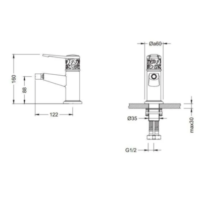 Смеситель для биде Schein Carving 8065023 Хром