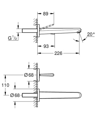 Смеситель для раковины Grohe Eurodisc Joystick 19969000 Хром