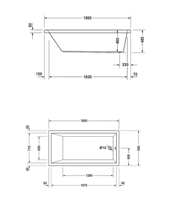 Акриловая ванна Duravit Starck 180х90 700050000000000 без гидромассажа