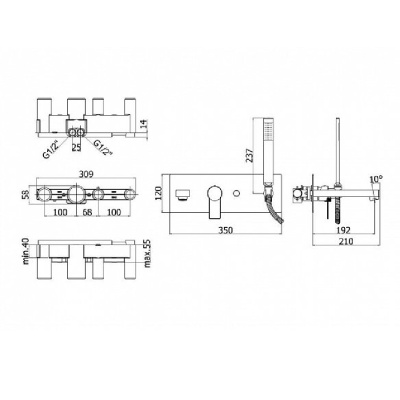 Смеситель для ванны Paffoni Tango TA001CR Хром