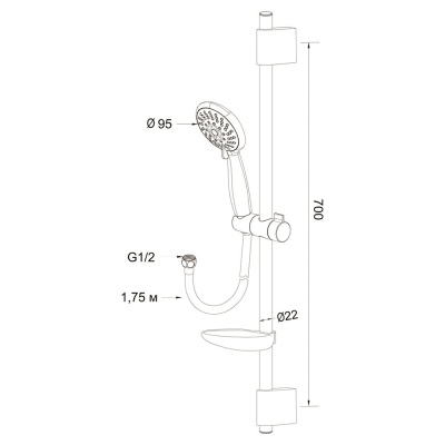 Душевой гарнитур Latuno L80052 Хром