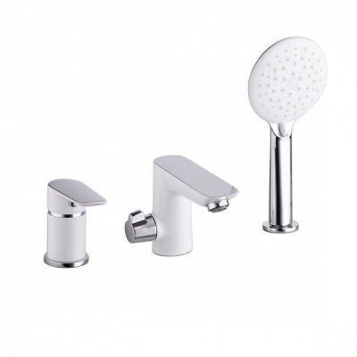 Смеситель на борт ванны Iddis Cloud на 3 отверстия Белый/хром