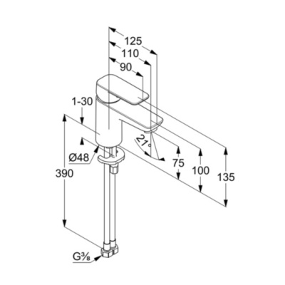 Смеситель для раковины Kludi Pure&Style 400280575 Хром