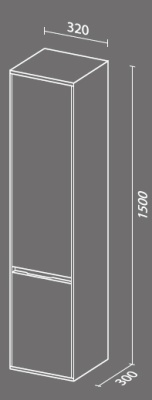 Шкаф пенал SanVit Мэри-4 32 с фактурой под дерево подвесной Акация светлая