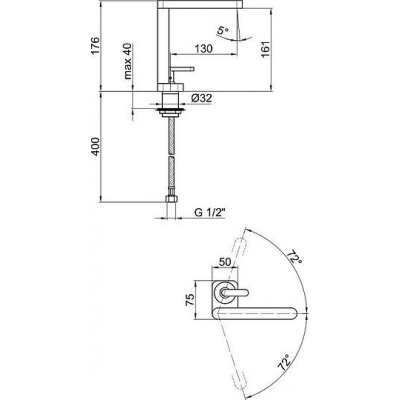 Смеситель для раковины Webert Living LV830102560 Черный матовый