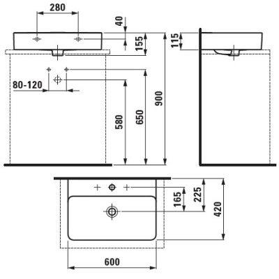 Раковина Laufen Val 60 8.1628.3 Белая