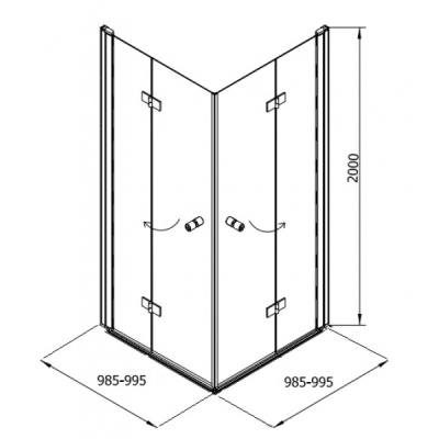 Душевой уголок Kolpa San Terra Flat TKK 100x100 Хром