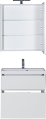 Тумба под раковину Aquanet Латина 60 179934 подвесная 2 ящика Белая