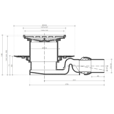 Душевой трап Pestan Confluo Standard 13000084 с решеткой