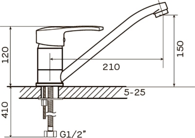 Смеситель для кухни Zerix PAN-A 279 ZX0555 Хром
