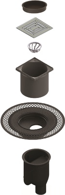 Душевой трап Berges Wasserhaus Platz Uno 150x150 090070 с решеткой Матовый хром