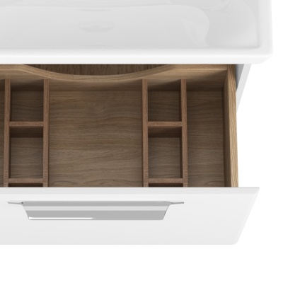 Тумба под раковину Diborg Lande Q 70 77.2214 подвесная Белая матовая