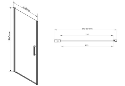 Душевая дверь Vincea Orta VPP-1O900CL 90x190 профиль Хром стекло прозрачное