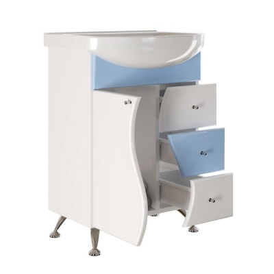 Тумба под раковину Mixline Венеция 60 530452 Белая Голубая