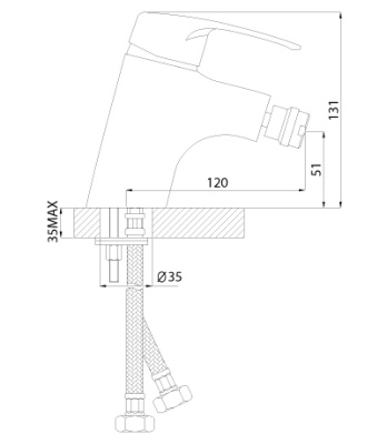 Смеситель Rossinka F F40-51 для биде