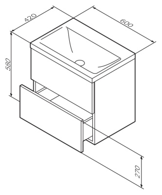 Тумба под раковину AM.PM Gem 60 2 подвесная Белая