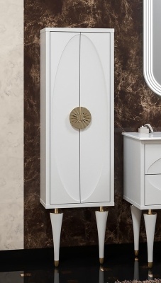 Шкаф пенал Opadiris Ибица 45 Z0000013865 Белый глянцевый/Золото