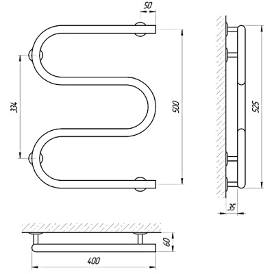 Электрический полотенцесушитель Laris М-образный 50х40 Хром
