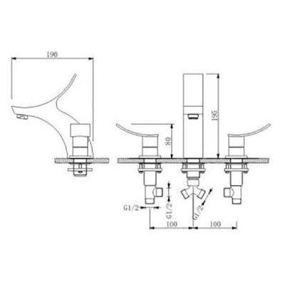 Смеситель для раковины Schein Loong 45301E/8028006 Хром