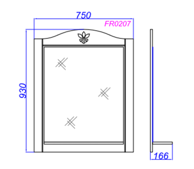 Зеркало Aqwella Франческа 75 FR0207 Белое