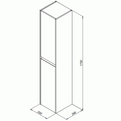 Шкаф пенал Aquanet Nova Lite 35 242265 подвесной Дуб рошелье