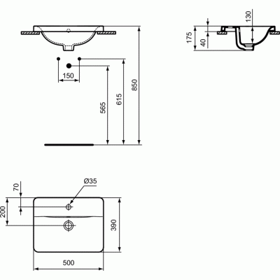 Раковина Ideal Standard Connect 50 E504301 Белая