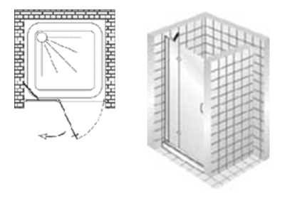Дверь в душевой проем Vegas Afrodite P 110 профиль белый стекло прозрачное