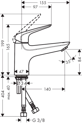 Смеситель на борт ванны Hansgrohe Novus 71322000 Хром
