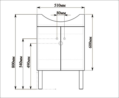 Тумба с раковиной SanVit Прима 55 kprim055 с фактурой под дерево прямые ручки Акация светлая