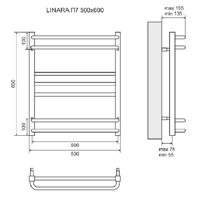 Водяной полотенцесушитель Lemark Linara 50х60 LM04607 Хром