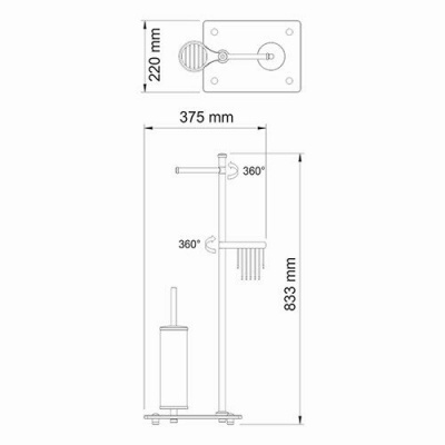 Напольная стойка WasserKRAFT K-1264 Хром