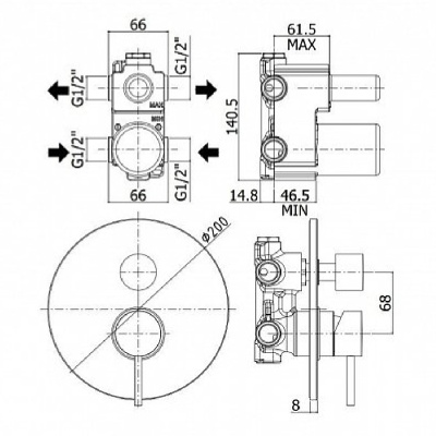 Смеситель для душа Paffoni Light LIG018CR Хром