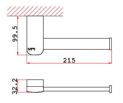 Полотенцедержатель VRI Bauta HG800909, 22 см