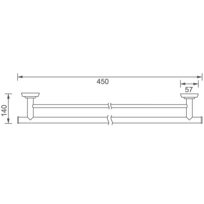 Полотенцедержатель Aquanet 4624D двойной Золото