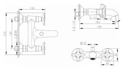 Смеситель для ванны Bravat Summer Rain F677111C-01 Хром