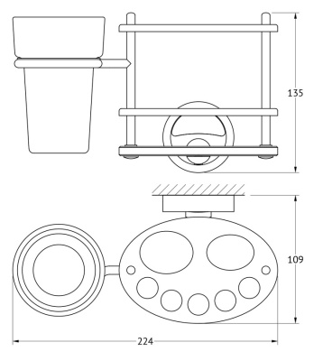 Стакан для зубных щеток FBS Ellea 061 Хром