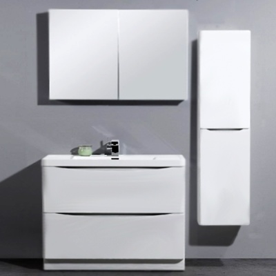 Тумба под раковину BelBagno Ancona-N 90 с двумя выдвижными ящиками bianco lucido