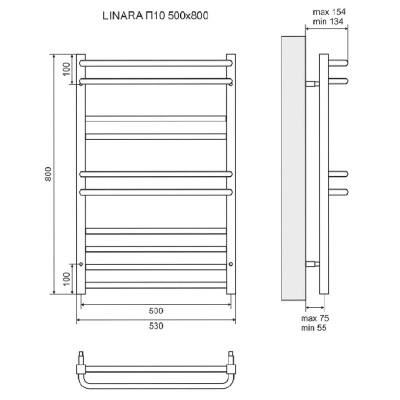 Водяной полотенцесушитель Lemark Linara 50х80 LM04810 Хром